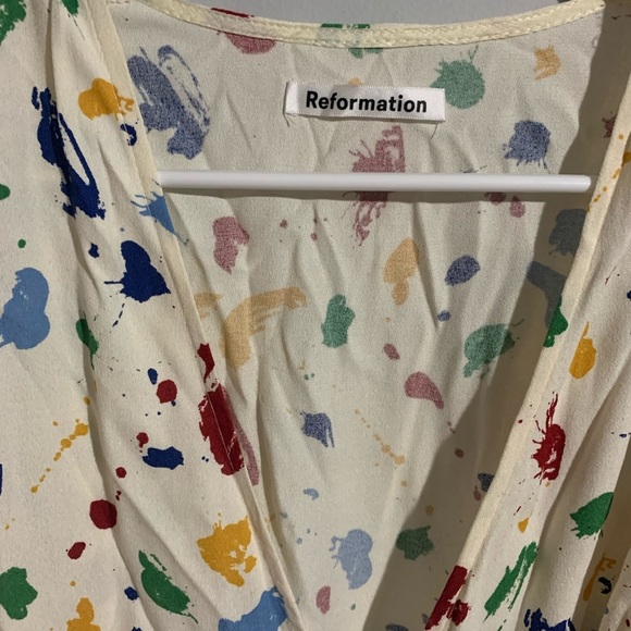 Reformation Esmeralda Wrap Midi Dress in Painted Lady Size: XS - Picture 7 of 8